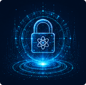 Quantum-secure cryptography illustration